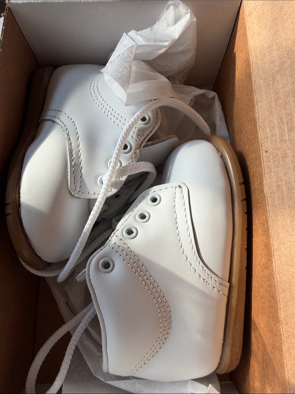 Zimmermann White Baby Walker Shoes with Tan Sole